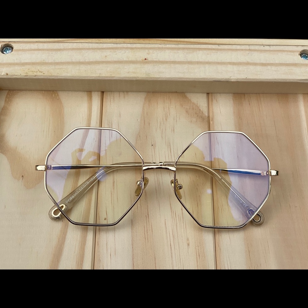 Geometric octagon clear glasses